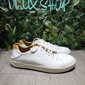 Olukai Lae'ahi li 'ili Leather Sneaker Bright White Gum  Size 12 Men's